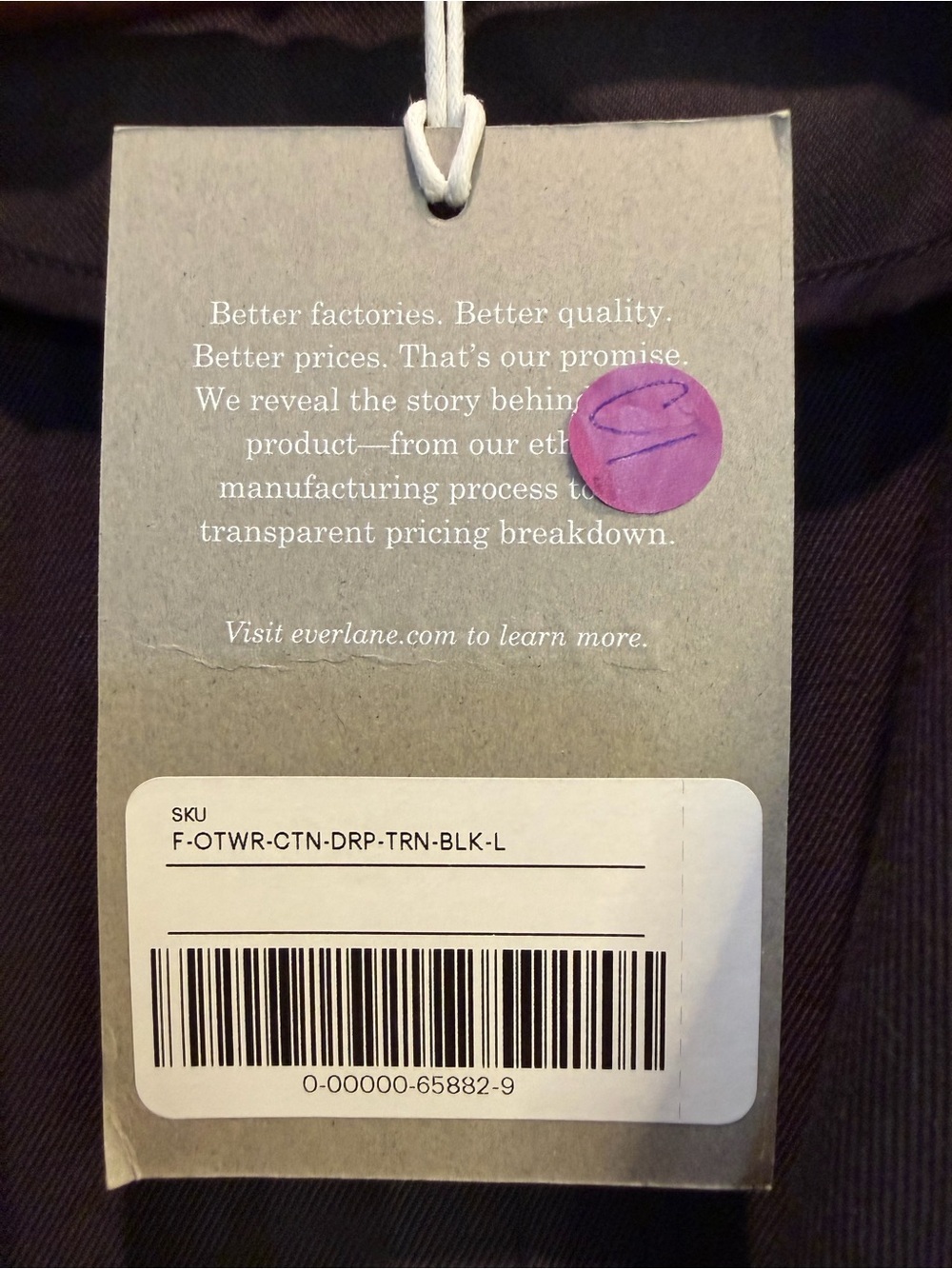 Everlane Black Belted Trench Coat - Picture 3 of 7